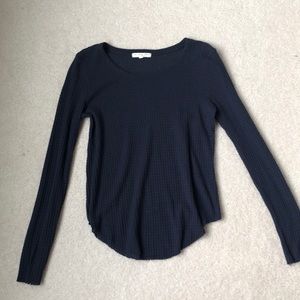 Navy blue waffle shirt